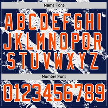 Laden Sie das Bild in den Galerie-Viewer, Custom Orange Navy-White 3D Pattern Abstract Edmonton Inspired Splash Hockey Lace Neck Jersey
