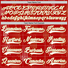 Загрузить изображение в средство просмотра галереи, Custom Red White-Old Gold 3D Pattern Abstract Florida Inspired Line Hockey Lace Neck Jersey
