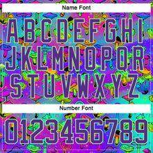 Load image into Gallery viewer, Custom Purple Pea Green-Black 3D Pattern Trippy Psychedelic Magic Mushrooms Hockey Lace Neck Jersey
