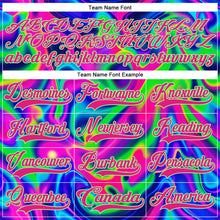 Загрузить изображение в средство просмотра галереи, Custom Black Hot Pink-Pea Green 3D Pattern Trippy Psychedelic Neon Trendy Holographic Vaporwave Style Hockey Lace Neck Jersey
