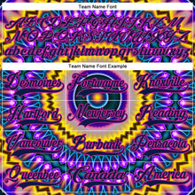 Charger l'image dans la galerie, Custom Navy Purple Yellow-Deep Pink 3D Pattern Trippy Psychedelic Hockey Lace Neck Jersey
