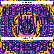 Charger l'image dans la galerie, Custom Navy Purple Yellow-Deep Pink 3D Pattern Trippy Psychedelic Hockey Lace Neck Jersey
