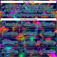 Charger l'image dans la galerie, Custom Navy Ice Blue Yellow-Pink 3D Pattern Trippy Psychedelic Magic Mushrooms Hockey Lace Neck Jersey
