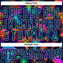 Charger l'image dans la galerie, Custom Navy Ice Blue Yellow-Pink 3D Pattern Trippy Psychedelic Magic Mushrooms Hockey Lace Neck Jersey
