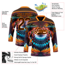 Загрузить изображение в средство просмотра галереи, Custom Brown Bay Orange Red-Blue 3D Pattern Trippy Psychedelic Fluid Hockey Lace Neck Jersey
