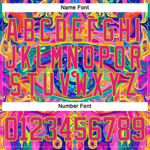 Laden Sie das Bild in den Galerie-Viewer, Custom Hot Pink Neon Green Yellow-Blue 3D Pattern Trippy Psychedelic Neon Hockey Lace Neck Jersey
