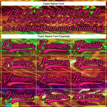 Charger l'image dans la galerie, Custom Black Hot Pink Yellow-Green 3D Pattern Trippy Psychedelic Hockey Lace Neck Jersey
