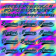 Laden Sie das Bild in den Galerie-Viewer, Custom Black Sky Blue Yellow-Green 3D Pattern Trippy Psychedelic Neon Trendy Holographic Vaporwave Style Hockey Lace Neck Jersey
