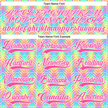 Charger l'image dans la galerie, Custom White Pink Green Yellow-Purple 3D Pattern Trippy Psychedelic Neon Hockey Lace Neck Jersey
