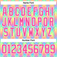 Charger l'image dans la galerie, Custom White Pink Green Yellow-Purple 3D Pattern Trippy Psychedelic Neon Hockey Lace Neck Jersey
