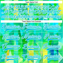 Загрузить изображение в средство просмотра галереи, Custom Green Lakes Blue-White 3D Pattern Trippy Psychedelic Geometric Hockey Lace Neck Jersey
