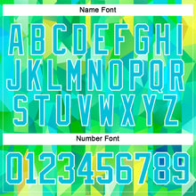 Загрузить изображение в средство просмотра галереи, Custom Green Lakes Blue-White 3D Pattern Trippy Psychedelic Geometric Hockey Lace Neck Jersey
