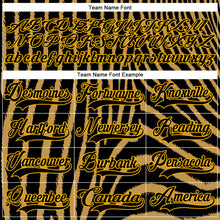 Charger l'image dans la galerie, Custom Old Gold Black Gold-White 3D Pattern Zebra Print Hockey Lace Neck Jersey
