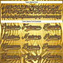 Load image into Gallery viewer, Custom Yellow Old Gold Black-White 3D Pattern Zebra Print Hockey Lace Neck Jersey
