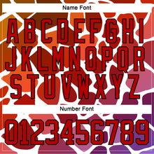 Laden Sie das Bild in den Galerie-Viewer, Custom White Red-Black 3D Pattern Gradient Giraffe Print Neon Hockey Lace Neck Jersey
