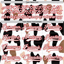 Laden Sie das Bild in den Galerie-Viewer, Custom White Black-Red 3D Pattern Cow Print Neon Hockey Lace Neck Jersey
