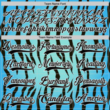 Laden Sie das Bild in den Galerie-Viewer, Custom Blue Black-White 3D Pattern Tiger Print Hockey Lace Neck Jersey
