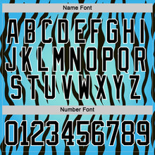 Laden Sie das Bild in den Galerie-Viewer, Custom Blue Black-White 3D Pattern Tiger Print Hockey Lace Neck Jersey
