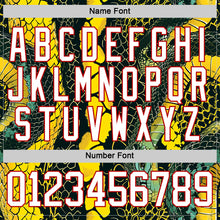 Загрузить изображение в средство просмотра галереи, Custom Black White Yellow-Red 3D Pattern Snake Skin Print Hockey Lace Neck Jersey
