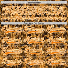 Load image into Gallery viewer, Custom Bay Orange Black-White 3D Pattern Snake Skin Print Hockey Lace Neck Jersey
