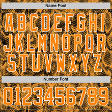 Load image into Gallery viewer, Custom Bay Orange Black-White 3D Pattern Snake Skin Print Hockey Lace Neck Jersey
