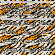 Загрузить изображение в средство просмотра галереи, Custom Cream Orange-Black 3D Pattern Tiger Stripes Print Hockey Lace Neck Jersey
