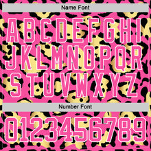 Charger l'image dans la galerie, Custom Pink Yellow Black-White 3D Pattern Leopard Print Hockey Lace Neck Jersey
