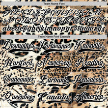 Загрузить изображение в средство просмотра галереи, Custom Cream Black Brown-White 3D Pattern Leopard Print Hockey Lace Neck Jersey
