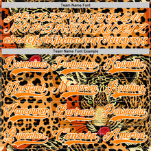 Загрузить изображение в средство просмотра галереи, Custom Bay Orange Black-White 3D Pattern Leopard Print Hockey Lace Neck Jersey
