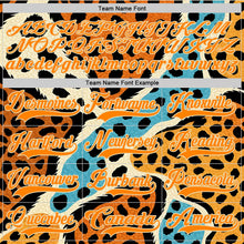 Load image into Gallery viewer, Custom Bay Orange Blue Black-Cream 3D Pattern Animal Print Hockey Lace Neck Jersey
