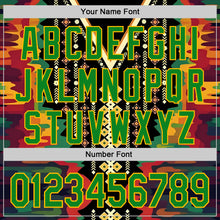 Load image into Gallery viewer, Custom Black Grass Green Red-Gold 3D Pattern Design Black History Month Africa Tribal Authentic Baseball Jersey
