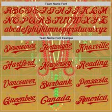 Load image into Gallery viewer, Custom Old Gold Red-Green 3D Pattern Design Black History Month Africa Tribal Authentic Baseball Jersey
