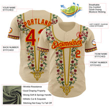 Load image into Gallery viewer, Custom City Cream Red Gold-Green 3D Pattern Design Black History Month Africa Tribal Authentic Baseball Jersey
