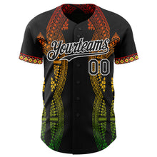 Charger l'image dans la galerie, Custom Black Red Yellow Green-White 3D Pattern Design Black History Month Africa Tribal Authentic Baseball Jersey
