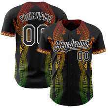 Charger l'image dans la galerie, Custom Black Red Yellow Green-White 3D Pattern Design Black History Month Africa Tribal Authentic Baseball Jersey
