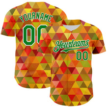 Charger l'image dans la galerie, Custom Red Grass Green Yellow-White 3D Pattern Design Black History Month Abstract Geometric Authentic Baseball Jersey
