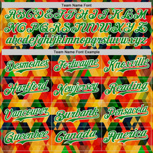 Charger l'image dans la galerie, Custom Red Grass Green Yellow-White 3D Pattern Design Black History Month Abstract Geometric Authentic Baseball Jersey
