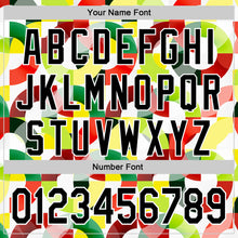 Load image into Gallery viewer, Custom White Black Red Yellow-Green 3D Pattern Design Black History Month Abstract Geometric Authentic Baseball Jersey
