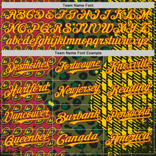 Load image into Gallery viewer, Custom Green Gold Crimson-Black 3D Pattern Design Black History Month African Ethnicity Style Animal Print Authentic Baseball Jersey
