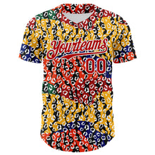 Load image into Gallery viewer, Custom Yellow Red Black Green-White 3D Pattern Design Black History Month Animal Print Authentic Baseball Jersey
