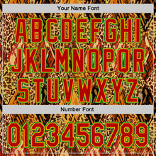 Load image into Gallery viewer, Custom Brown Red Gold-Grass Green 3D Pattern Design Black History Month Animal Print Authentic Baseball Jersey
