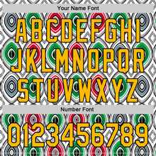 Load image into Gallery viewer, Custom White Gold Red Green-Black 3D Pattern Design Black History Month African Ethnicity Style Authentic Baseball Jersey
