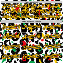 Load image into Gallery viewer, Custom White Gold Black Green-Red 3D Pattern Design Black History Month Animal Print Authentic Baseball Jersey
