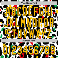 Load image into Gallery viewer, Custom White Gold Black Green-Red 3D Pattern Design Black History Month Animal Print Authentic Baseball Jersey
