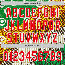 Load image into Gallery viewer, Custom White Fire Red Green Yellow-Black 3D Pattern Design Black History Month Animal Print Authentic Baseball Jersey
