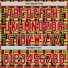 Load image into Gallery viewer, Custom Black Red Yellow Green-White 3D Pattern Design Black History Month African Ethnicity Style Abstract Geometric Authentic Baseball Jersey
