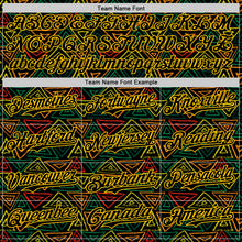 Load image into Gallery viewer, Custom Black Red Green-Yellow 3D Pattern Design Black History Month African Ethnicity Style Abstract Geometric Authentic Baseball Jersey
