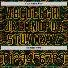 Load image into Gallery viewer, Custom Black Red Green-Yellow 3D Pattern Design Black History Month African Ethnicity Style Abstract Geometric Authentic Baseball Jersey
