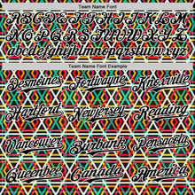 Load image into Gallery viewer, Custom Black Red Green Yellow-White 3D Pattern Design Black History Month African Ethnicity Style Abstract Geometric Authentic Baseball Jersey
