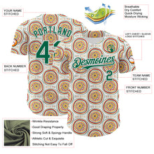 Load image into Gallery viewer, Custom White Kelly Green Yellow-Red 3D Pattern Design Black History Month African Ethnicity Style Authentic Baseball Jersey
